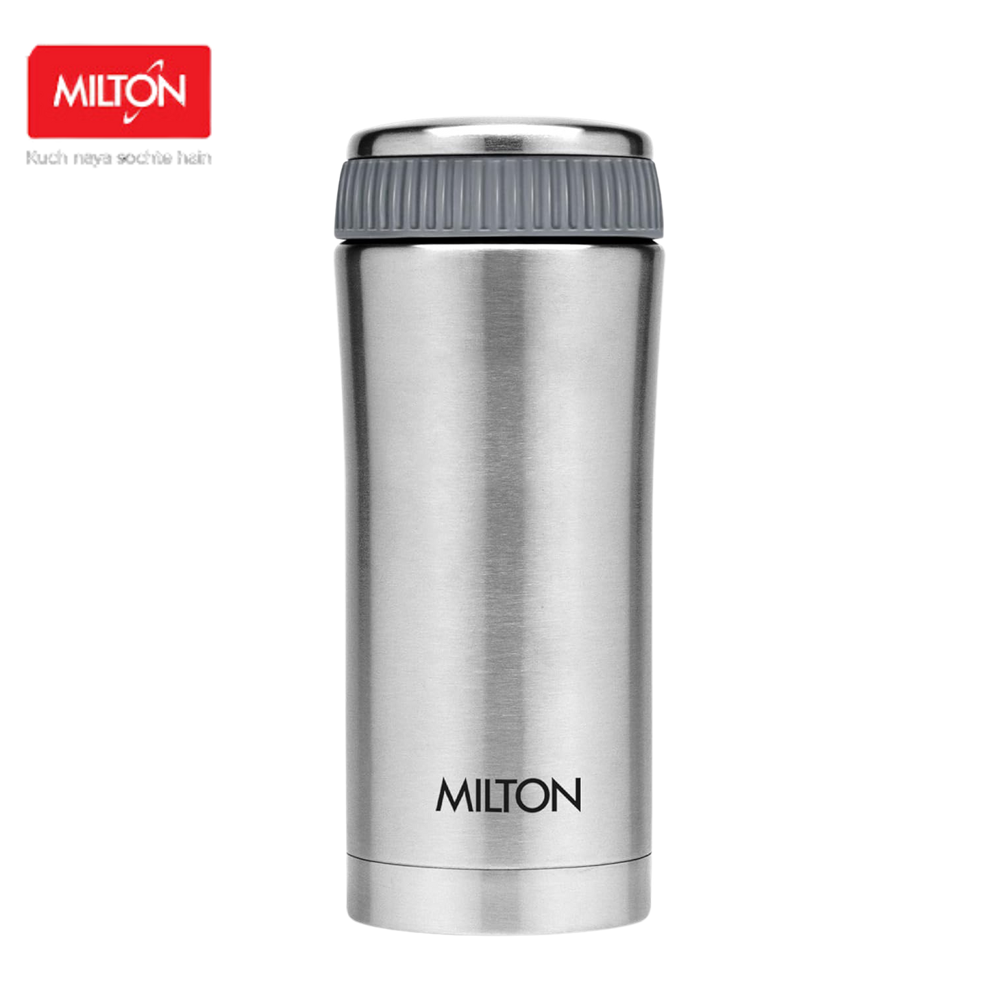 Milton Optima Thermosteel Hot and Cold Flask, Silver | Vacuum Insulated | Rust Proof | Leak Proof | Tea | Coffee | Juice