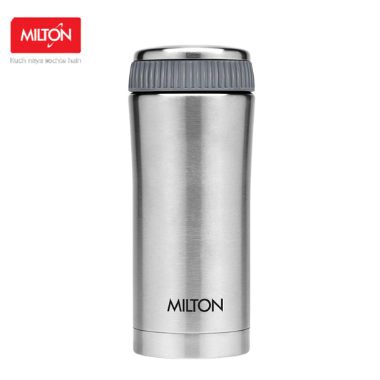 Milton Optima Thermosteel Hot and Cold Flask, Silver | Vacuum Insulated | Rust Proof | Leak Proof | Tea | Coffee | Juice