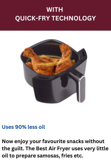 Borosil Best Air Fryer, 2.8 Ltr, 4 in 1, Fry, Grill, Bake & Roast - Premium Air Fryer from Borosil - Just Rs. 5990! Shop now at Surana Sons