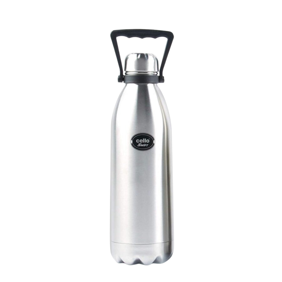 Cello Swift Stainless Steel Vacuum Insulated Flask Hot and Cold Water Bottle with Screw lid | For Home, Office, Travel - Premium Hot & Cold Steel Vacuum Bottles from Cello - Just Rs. 623! Shop now at Surana Sons