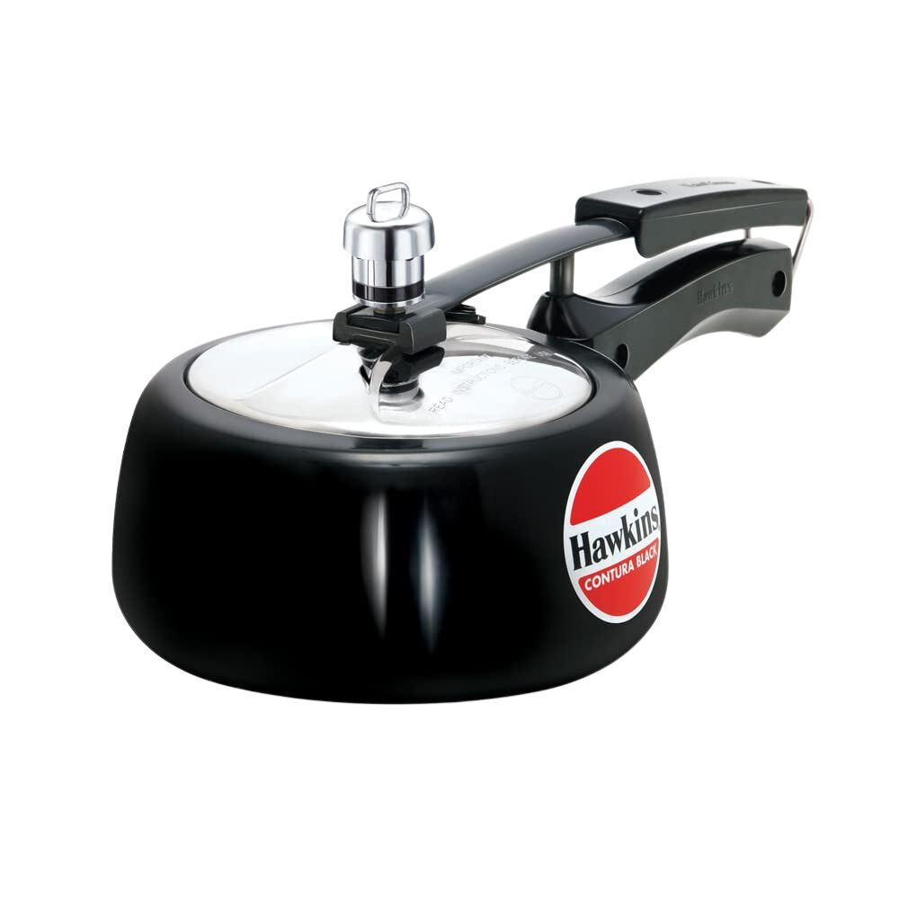 Hawkins Contura Black Hard Anodized Pressure Cooker | Stainless Steel Inner Lid - Premium hard anodised pressure cooker from hawkins - Just Rs. 1463! Shop now at Surana Sons