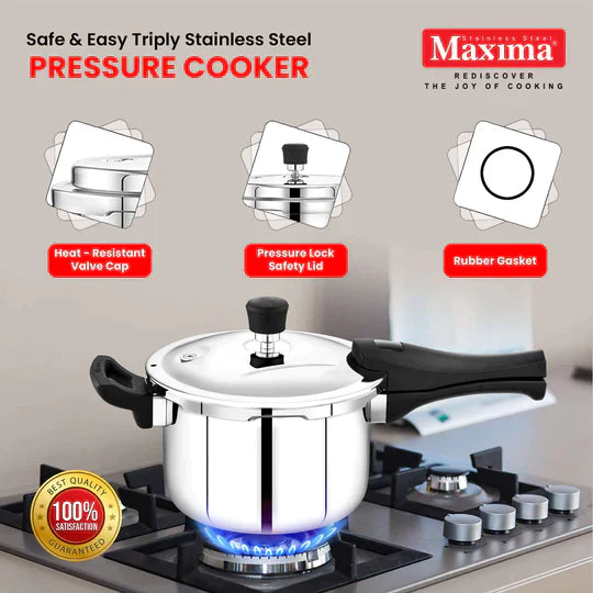 Maxima Triply SS Sumo Prime Pressure Cooker (Induction Friendly) - Premium SS pressure cooker from Maxima - Just Rs. 2796! Shop now at Surana Sons