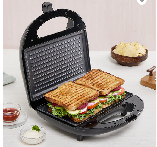 Borosil Neo Grill Sandwich Maker, Non-toxic Non-stick Grill Plate Coating, Make 2 Sandwiches At a Time - Premium Grill Sandwich Maker from borosil - Just Rs. 1832! Shop now at Surana Sons